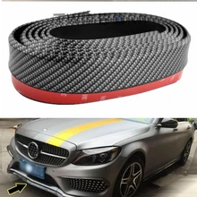 New Carbon fiber Rubber Soft Black bumper Strip Car 60mm Width 2.5m length Exterior Front Bumper Lip Kit / Car bumper Strip