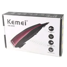 KM-6356 Белый Профессиональный Kemei электрические машинки для стрижки волос Машинка для стрижки волос режущий станок для мужчин ограничивающие насадки сильный двигатель парикмахерское использование