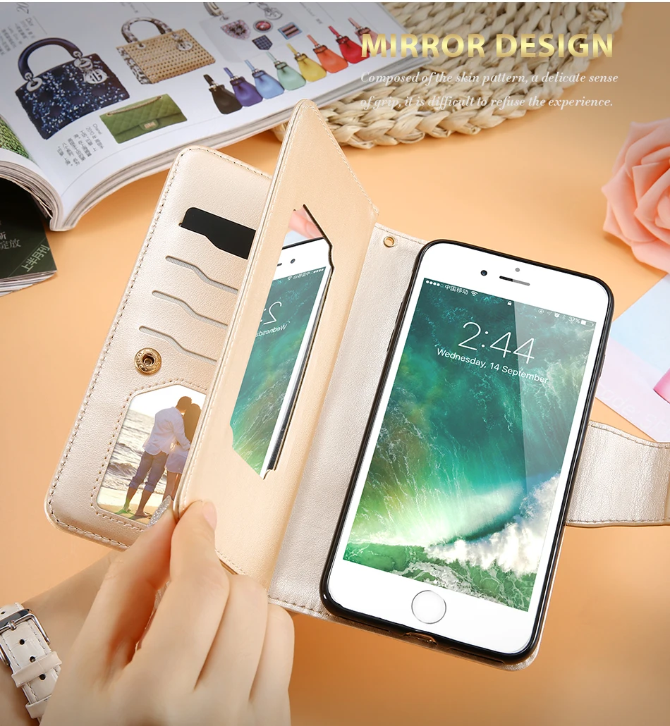 leather stand wallet case for iPhone 6 6s 7 7 Plus 5s SE Case (6)