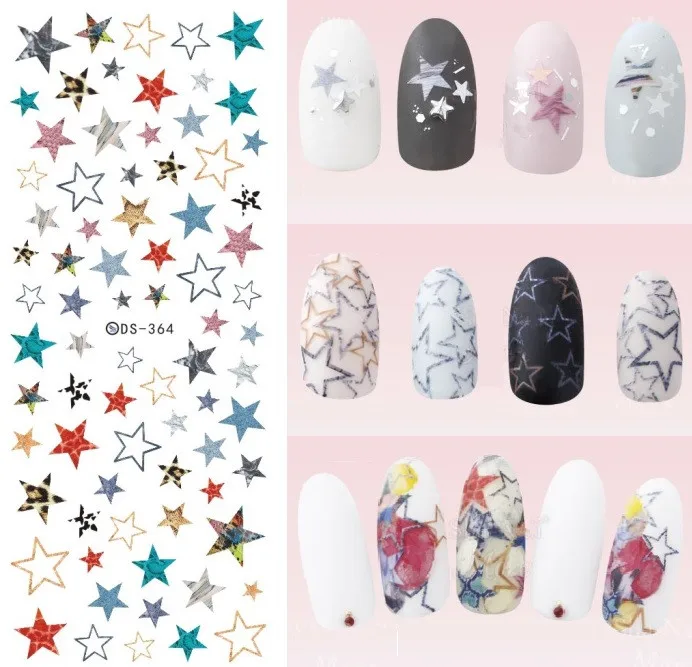 Дизайн Rocooart DS306 переводные наклейки для ногтей с водой Harajuku Element Line Figures Nail Wrap sticker Tips Manicura nail Decal - Цвет: DS364