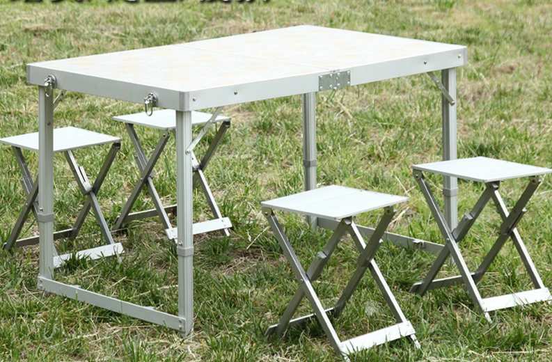 Outdoor folding table chairs set suitcase portable desk camping table Outdoor folding table chairs set suitcase portable desk camping table
