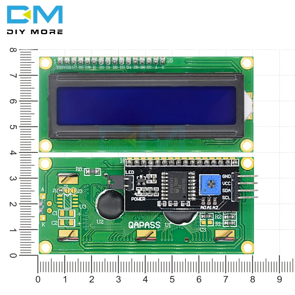 16x2 синий/желтый цифровой Подсветка Дисплей модуль для Arduino IIC I2C TWI последовательный интерфейс SPI 1602 персонаж ЖК-дисплей 5V