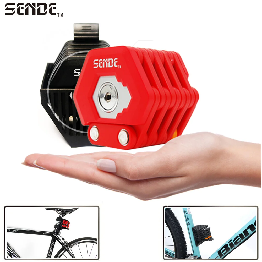 

Bicycle Lock Bike Anti Theft Mini Foldable Chain Lock Folding-locks Bicycle Cycling Hamburg-Locks Bicycle Parts Accessories