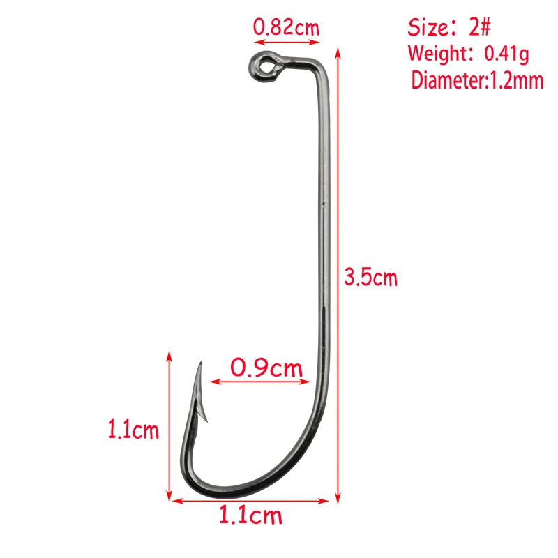 20 шт./лот Кривошип Крючки из углеродистой стали червь 6 размеров Мягкая приманка для рыбы длинный Вибрационный Крючок Рыболовные Крючки рыболовные снасти с WD-065 для хранения - Цвет: SIZE 1
