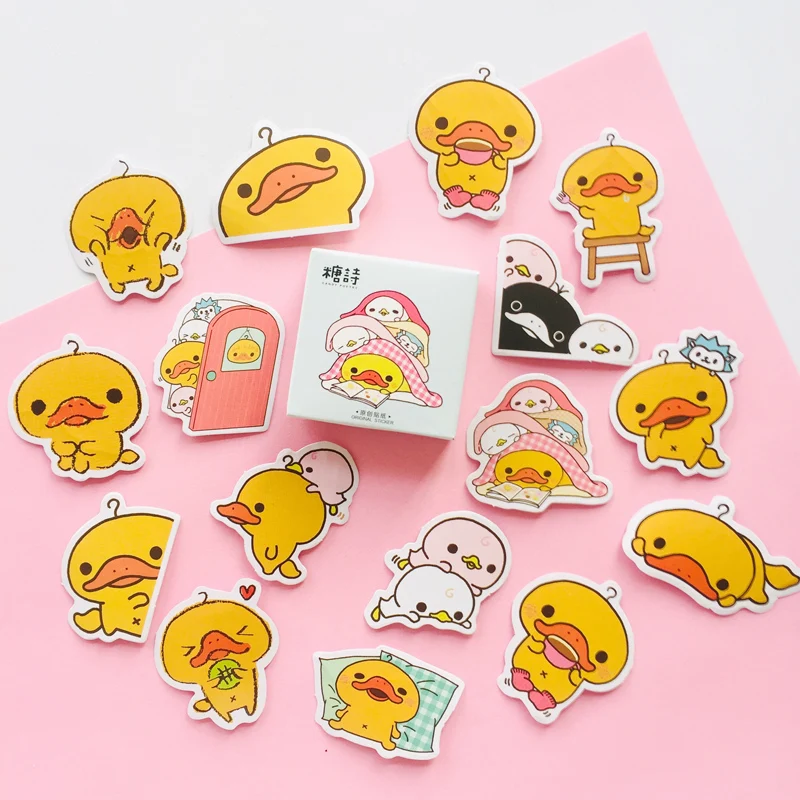 

45pcs /Box Come On My Duck Mini Decorative Stickers Stick Label Scrapbooking DIY Diary Album Decor