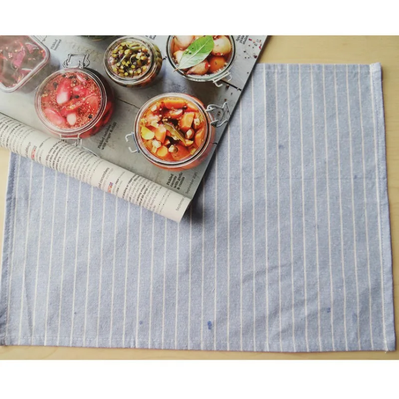 Хлопковая льняная полосатая салфетка для дома прямоугольная полосатая мягкая хлопковая тряпка для кухонного стола для выпечки Чистка посуды
