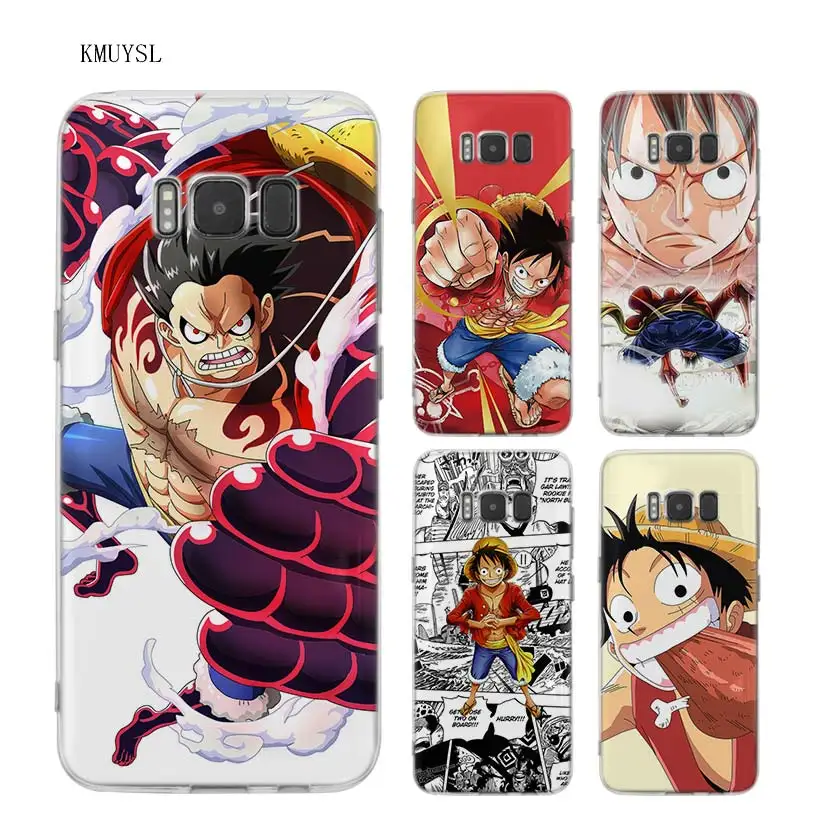 

KMUYSL One Piece Monkey D Luffy TPU Transparent Soft Case Cover Shell Coque for Samsung Galaxy S9 S8 Plus S7 S6 Edge