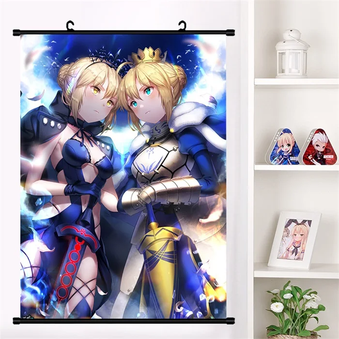 Аниме игра Fate/stay night Arturia Pendragon Saber Alter настенный свиток Фреска плакат Настенные подвесные плакаты коллекция домашнего декора - Цвет: V