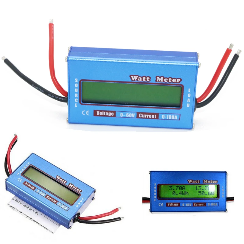 ЖК-дисплей простой DC RC Мощность Анализатор Ватт Вольт Ампер метр 60 V/100A солнечного ветра анализатор вертолет