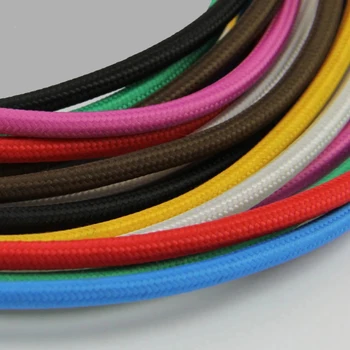 

Fabric Cable Cord Vintage Pendant Light Electrical Wire Twist Braided Retro Textile Electric Wire lamp Woven Braided Cables