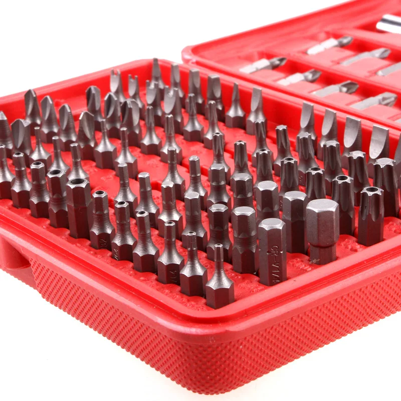 

Hot 100Pcs Head screwdriver Drill Star Spanner Tri Wing Electric Screwdrive Bit Set Hex Bit 1/4" 6.35mm Magnetic Holder #83361