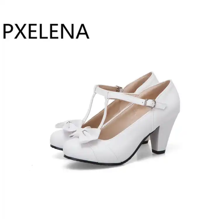 white t strap mary janes