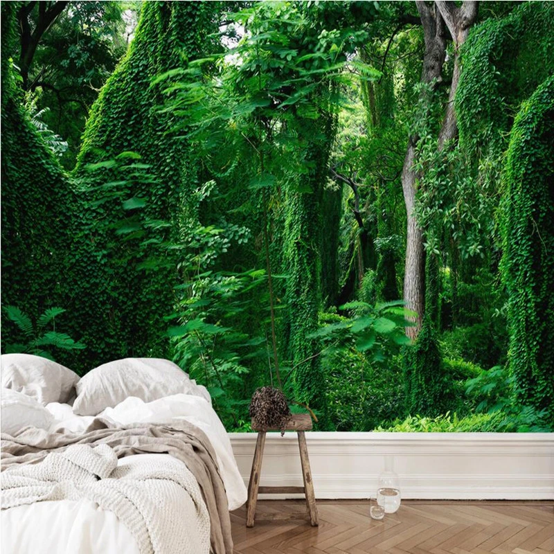 Custom Photo Wallpaper Forest 3D Wall Murals Scenery Green Tree 3D Bedroom Wallpaper Landscape TV Sofa Background Wallpaper 3D Custom Photo Wallpaper Forest 3D Wall Murals Scenery Green Tree 3D Bedroom Wallpaper Landscape TV Sofa Background Wallpaper 3D