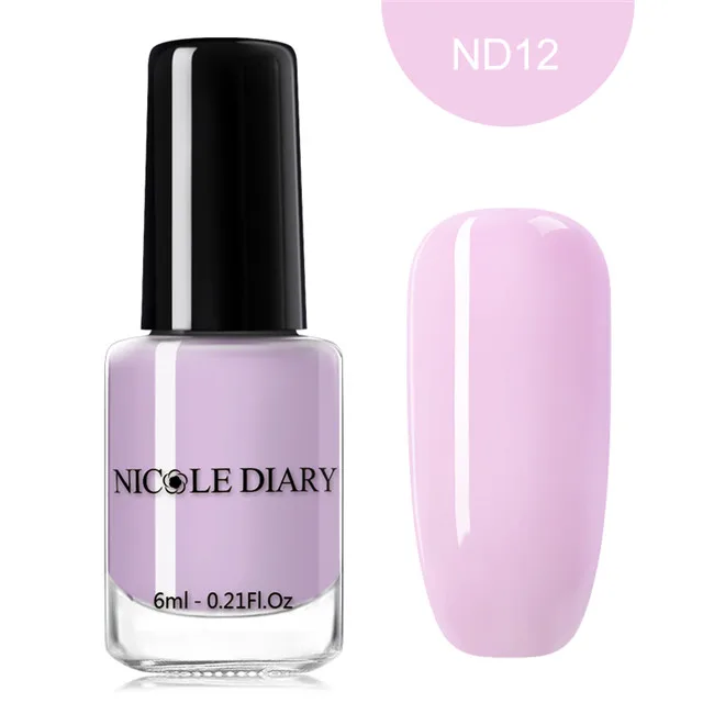 NICOLE DIARY 73 Colors Nail Polish Red Gray Glitter Pearl Nail Art Varnish Water-based Manicure Nail Art Lacquer 6ml - Цвет: Nude 12