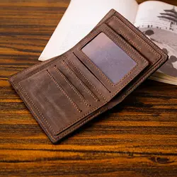 Американский стиль кошелек для мужчин двойной кожаный Стандартный кошелек с несколькими слотами для кредитных карт Мужской винтажный