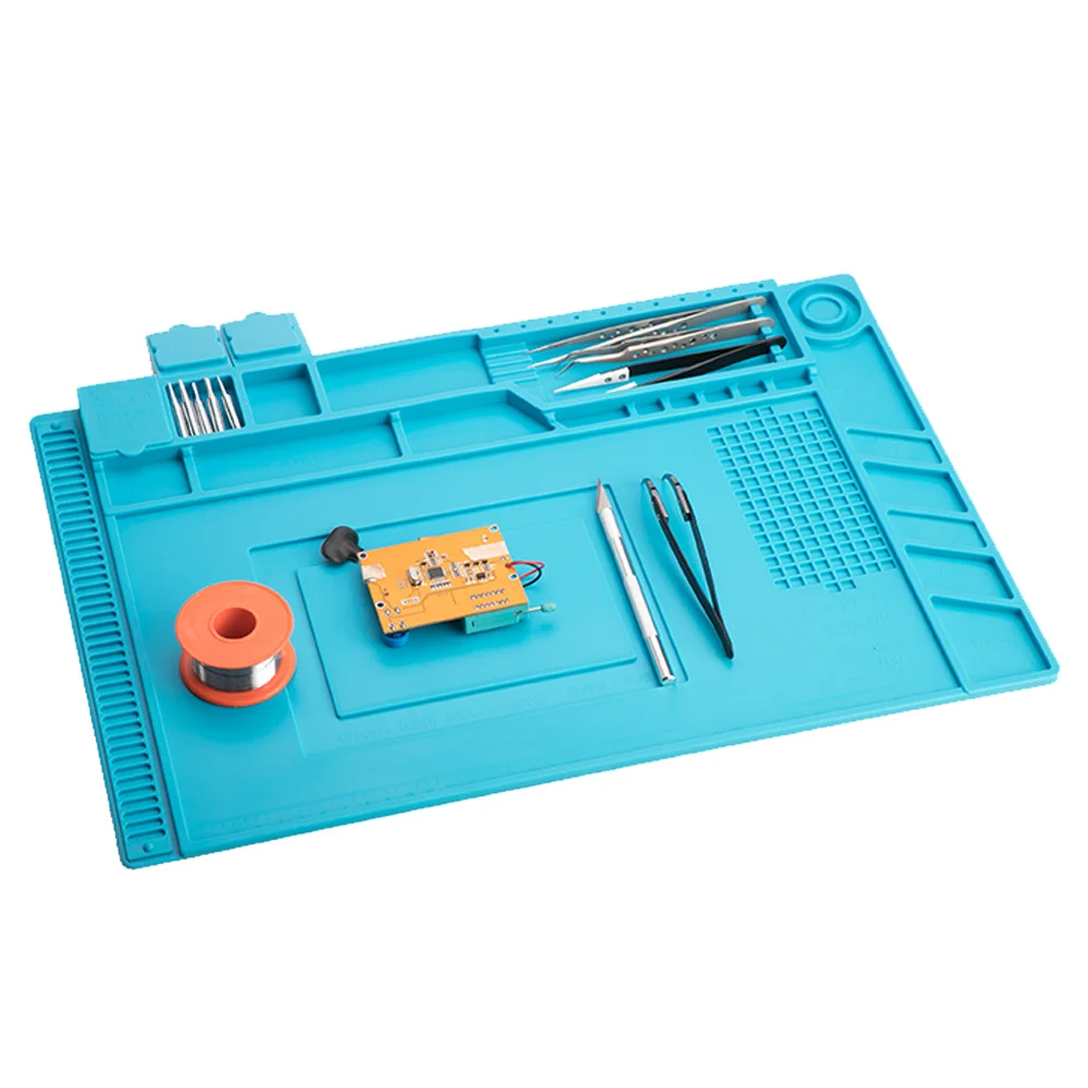 

S-160 Heat Insulation Silicone Soldering Station Heat-resistant Working Mat Repair Maintenance Platform Insulator Soldering Pad