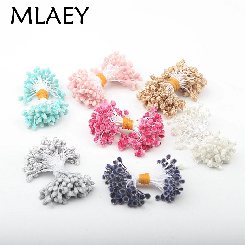 

MLAEY 100PCS/Lot Artificial Flowers Plastic Fake Flowers Stamen DIY Flower Home Any Festivals Handmade Decoration 19620