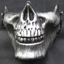 Унисекс Ретро 3D Череп Скелет половина лица Защитная маска для Хэллоуина вечерние CS