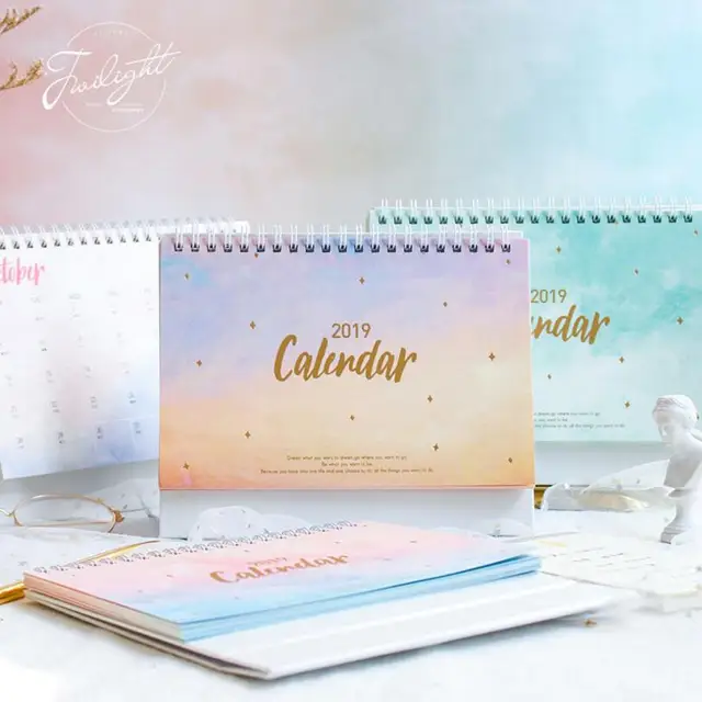 2019 dream watercolor gilding desk calendar weekly planner agenda scheduler organizer