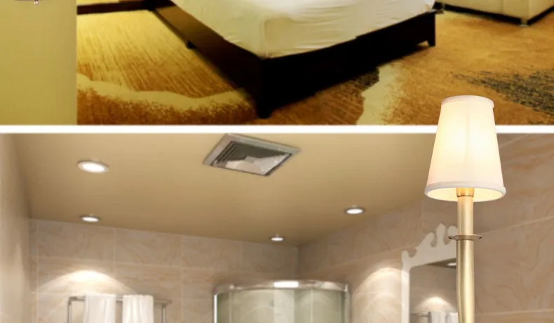 Современный настенный светильник из настоящей меди, настенные бра, тканевый абажур, зеркало для ванной комнаты, прикроватные светильники для шкафа, домашнее освещение BLW042