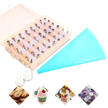 

51Pcs/Set Dessert Decorators Silicone Icing Piping Nozzles Rose Flowers Cupcake Maker Cookies Cream Puffs Crowded Flower Pastry