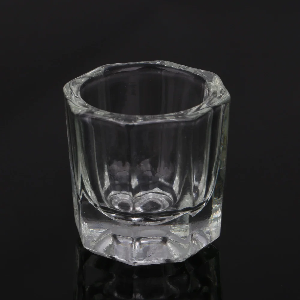 

Nail Art Acrylic Crystal Glass Dappen Dish Bowl Cup with Cap Liquid Glitter Powder Caviar Nail Styling Tools