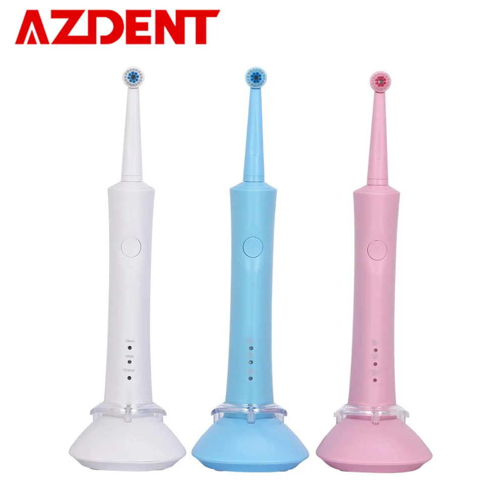 

3 Colors Rotating Electric Toothbrush Rechargeable Automatic Tooth Teeth Brush with Replacement Heads for Children Adults Travel
