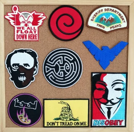 

Nightwing iron on patches Naruto Twin Peaks Sheriff Department DISOBEY embroidery appliques accessoriy badge sewing supplies