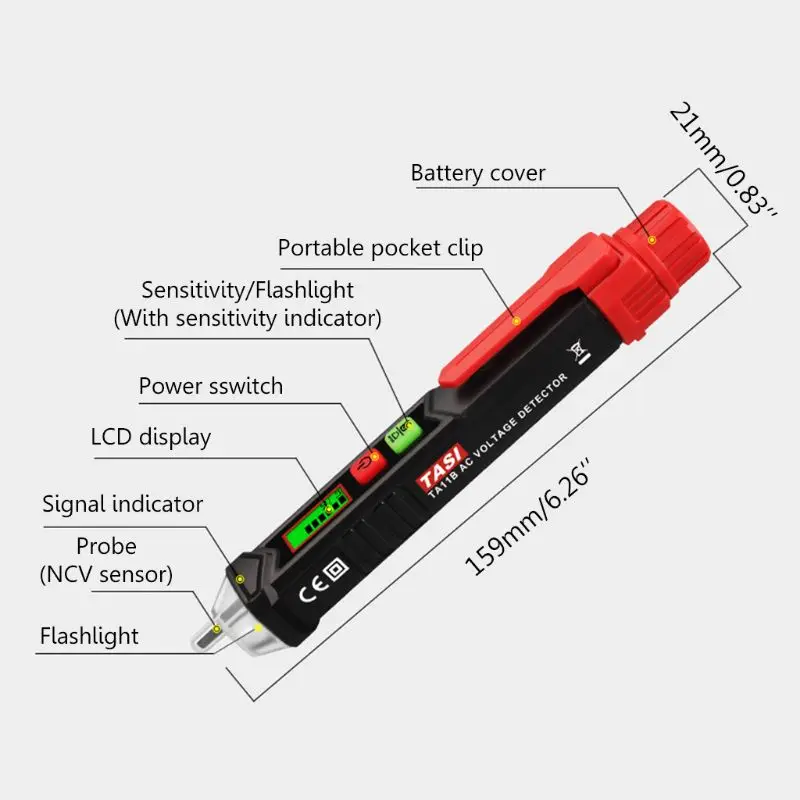 

Non-contact AC Voltage Detector LCD Digital Electric Tester Handy Volt Stick Pen