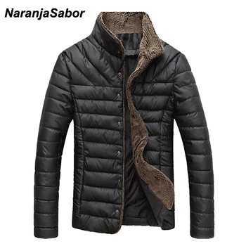 

NaranjaSabor New Autumn Winter Men's Jacket Casual Warm Parkas Male Thick Coats Single Breasted Outerwear Mens Brand Clothing