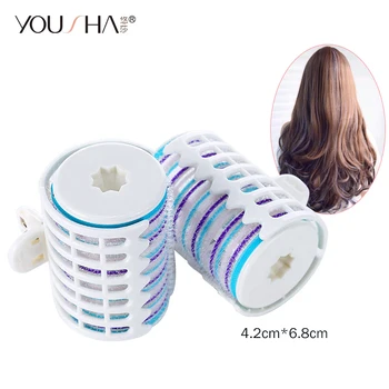 

YOUSHA 2pcs Big Size Curlers Hair Rollers Magic Hair Roller Self Holding Hairstyle Curler Plastic Pro Salon Magic Curling Tool
