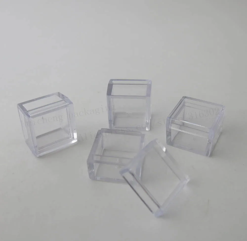 Boião de Creme ml de Plástico Novo Design!! Transparente Quadrado 5 Jar Recipientes Cosméticos Vazios 100 Pcs 5g 4 Novo design!! 100 pcs 5g Transparente Quadrado