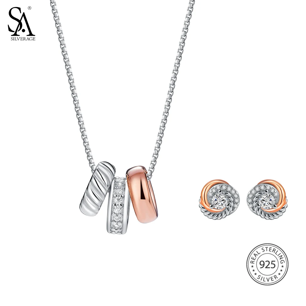 Aliexpress Buy SA SILVERAGE 925 Sterling Silver Jewelry Sets 