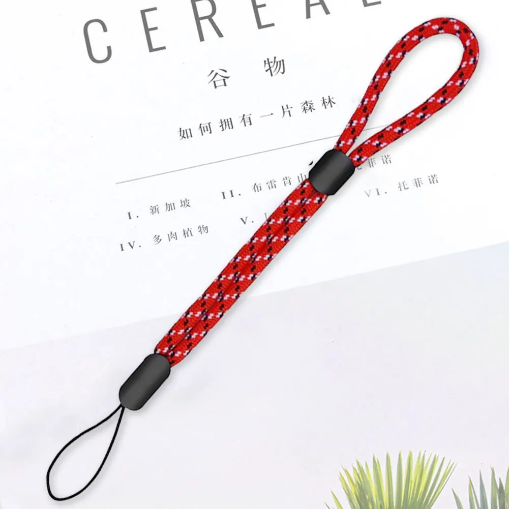 

Short Jacquard Hang Rope Wrist Straps Phone Lanyard DIY Adjustable Anti Lost Accessories ID Badge Portable Wear Resistant