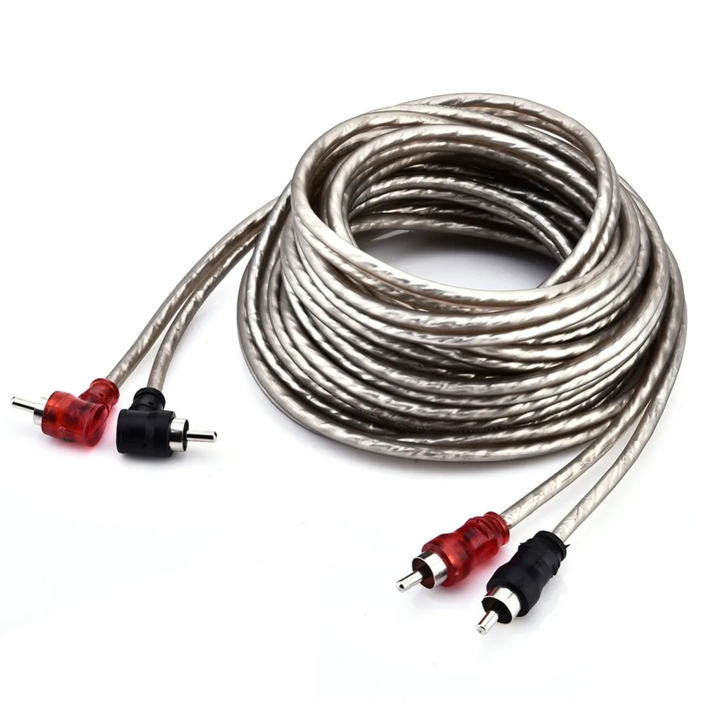 5 м Чистый медный автомобильный аудио усилитель кабель 2RCA к 2RCA аудио кабель силовой кабель Акустический кабель Прямая поставка