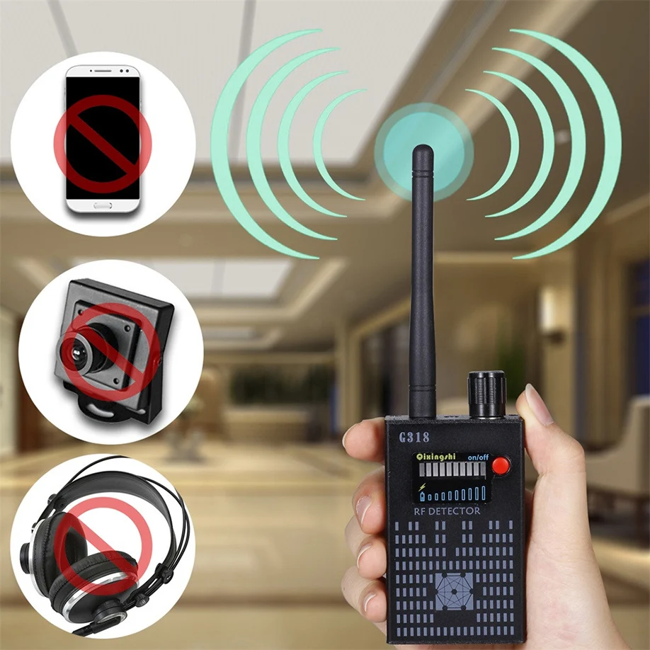 

GPS High-speed 1MHz-8000MHz detect Mobile Anti-Spy wireless Amplification Detector Bug Hidden Signal Detector Gadgets G318