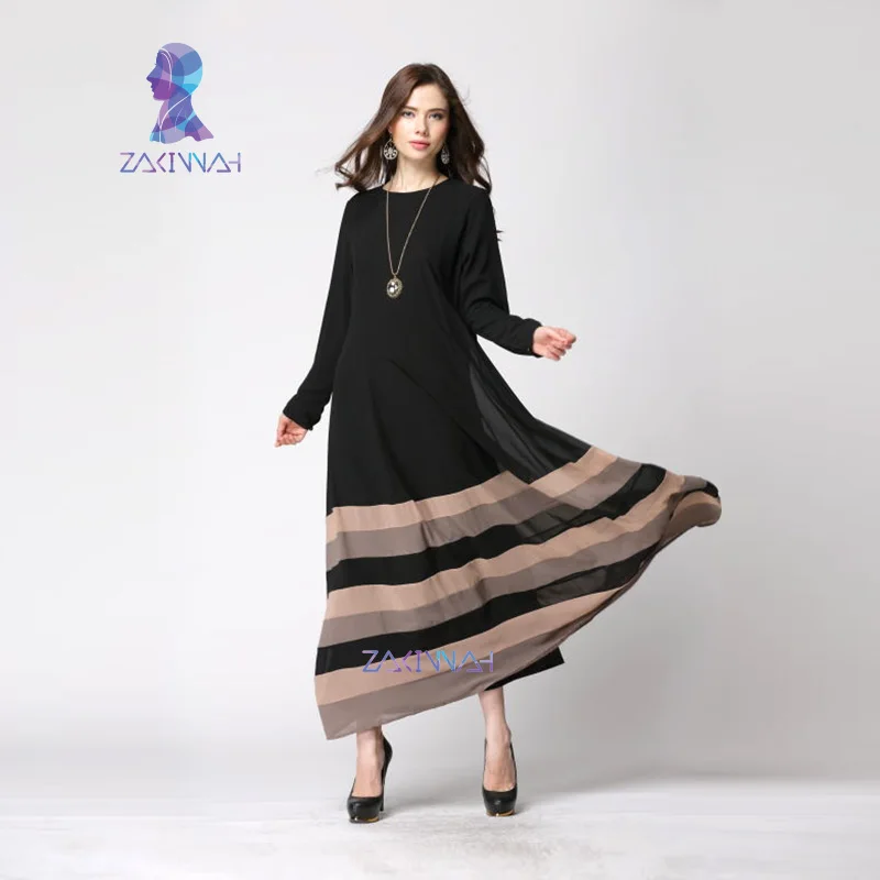 20018 venta Caliente de las señoras abaya vestidos de arco iris de la gasa de estilo marroquí manga larga vestidos de mujer ropa islámica musulmán _ - AliExpress Mobile
