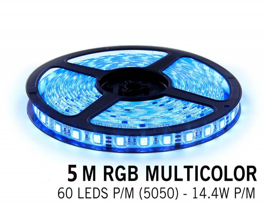 

LED Strip SMD5050 DC12V Flexible Light 60 Leds/M 5M RGB Color IP20/IP65 Waterproof Led Ribbon For Home Decoration Lamp Band