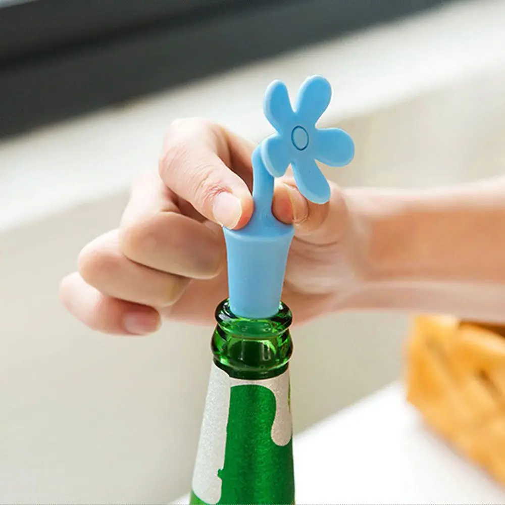 

1PC Silicone Flower Shaped Wine Bottle Stopper Kitchen Wine Champagne Stopper Preservation Beer Lid Beverage Closures