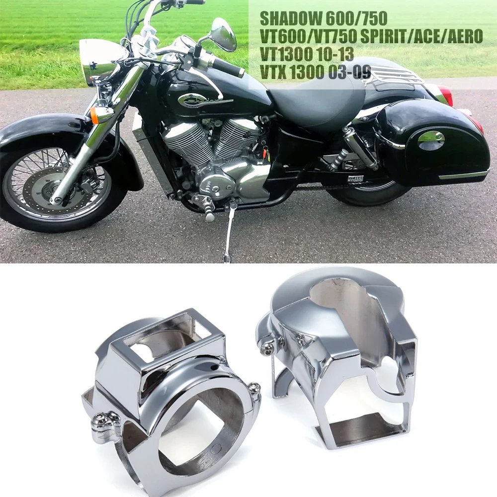 Pair Chrome CNC Aluminum Handlebar Switch Housing Cover for Honda Shadow VT  600 750 VLX Spirit