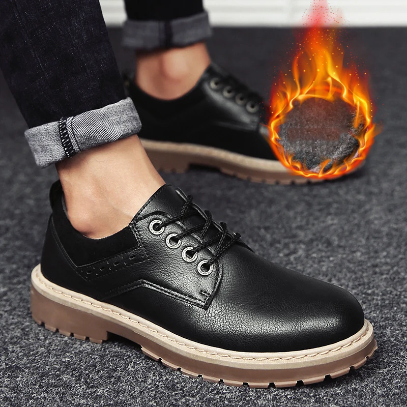 

2018 Motorcycle Autumn Winter Shoes Man Snow Boots High Quality Leather Men Boots