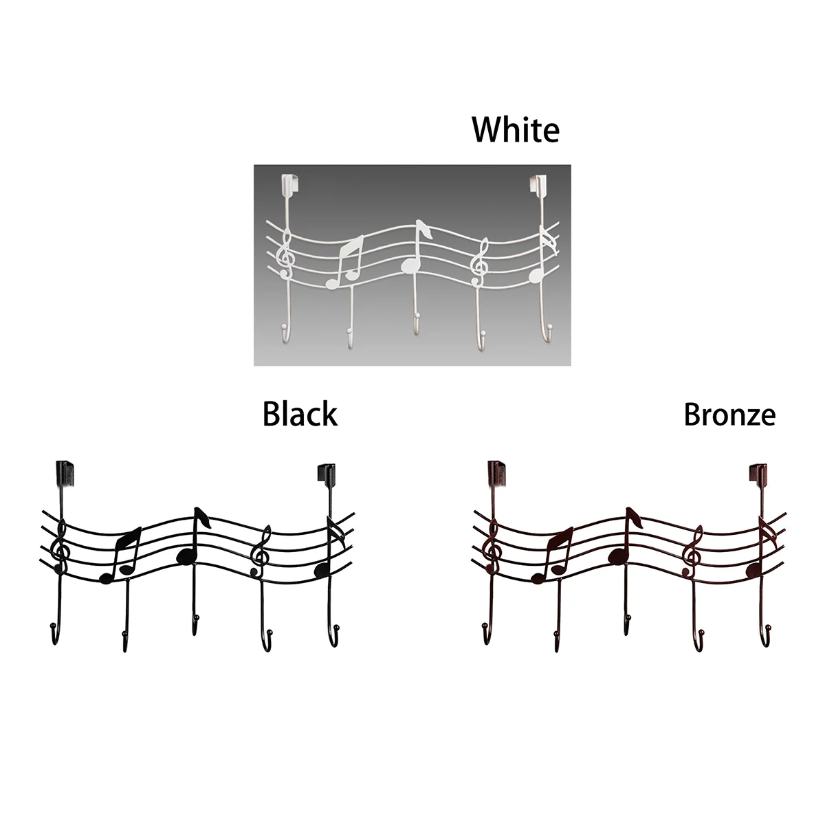 Креативный декор из музыкальных нот; настенные крючки для кухни и ванной комнаты Органайзер Крючки-вешалки декоративный метал подвесная полка с 5-крючок