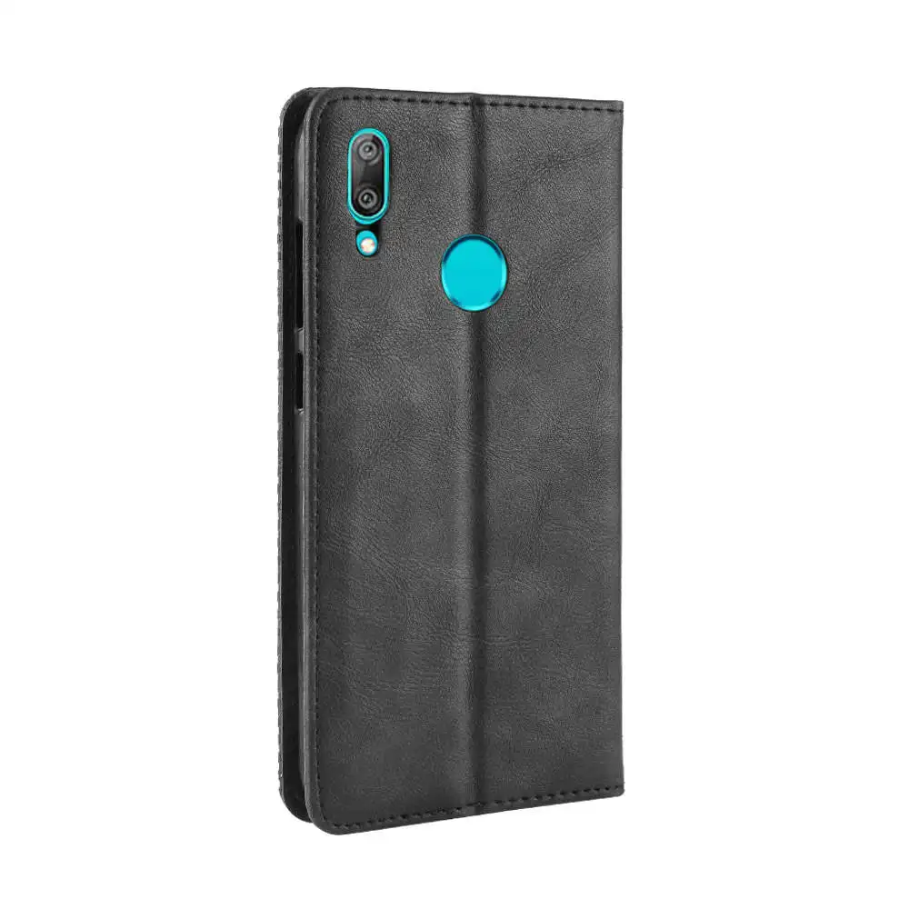 Магнитный флип чехол для Huawei Y7 Prime 2019 из искусственной кожи с отделением карт