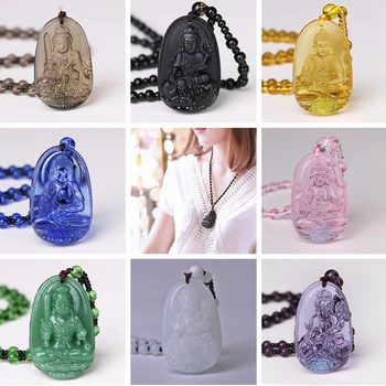 

5PCS Wholesale Retail Original Natural Chinese Handmade Carved Buddha Amulet Lucky Pendant Necklace Healing Crystal Jewelry gift