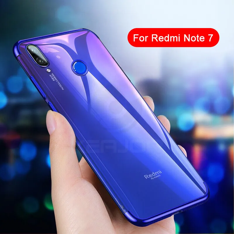 

Keajor case For Xiaomi Redmi Note 7 Case Soft Plating TPU Silicon Luxury Transparent Bumper Cover For Redmi Note 7 pro back case