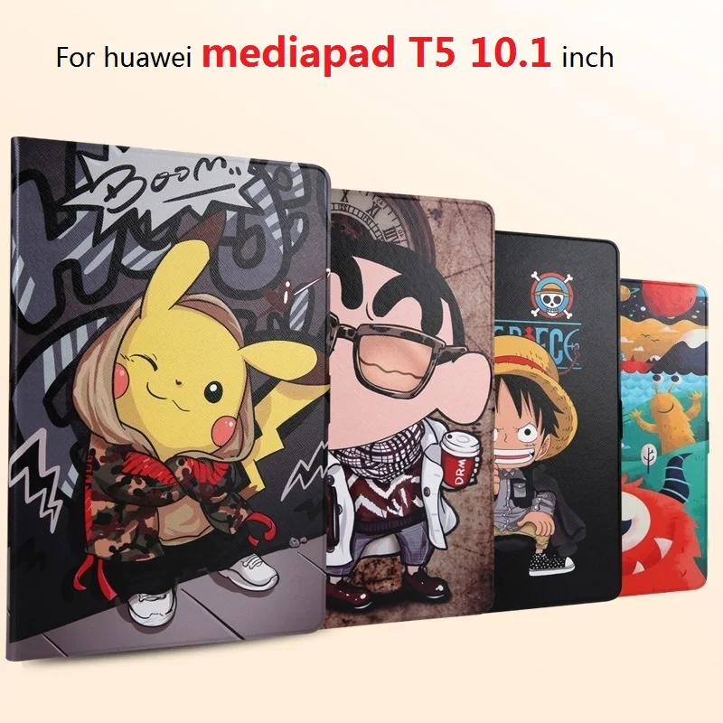 

For Huawei MediaPad T5 10" Fashion Painted Case Tablet Flip PU Leather Cover for mediapad T5 10.1 inch cases AGS2-AL00/AGS2-W09