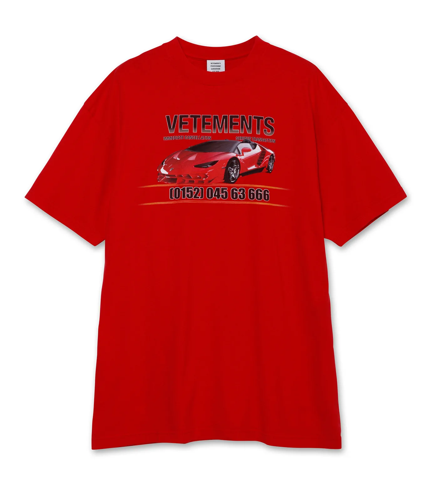 19SS Vetements, футболки, 1:1, настоящие метки, хлопок, Lamborghini, принт с автомобилем, футболки, уличная одежда, хип-хоп, туман, футболка Kanye West - Цвет: red1