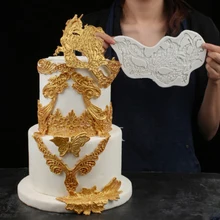 Европейский ретро маска кружевная окаймленная форма силиконовая форма помадка инструмент для украшения торта Gumpaste сахарный шоколадный формы для выпечки
