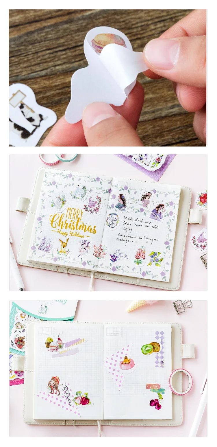 45 шт Kawaii суккуленты наклейки бумажные клеящиеся наклейки милые канцелярские наклейки для детей DIY Скрапбукинг дневник Альбомы для фото