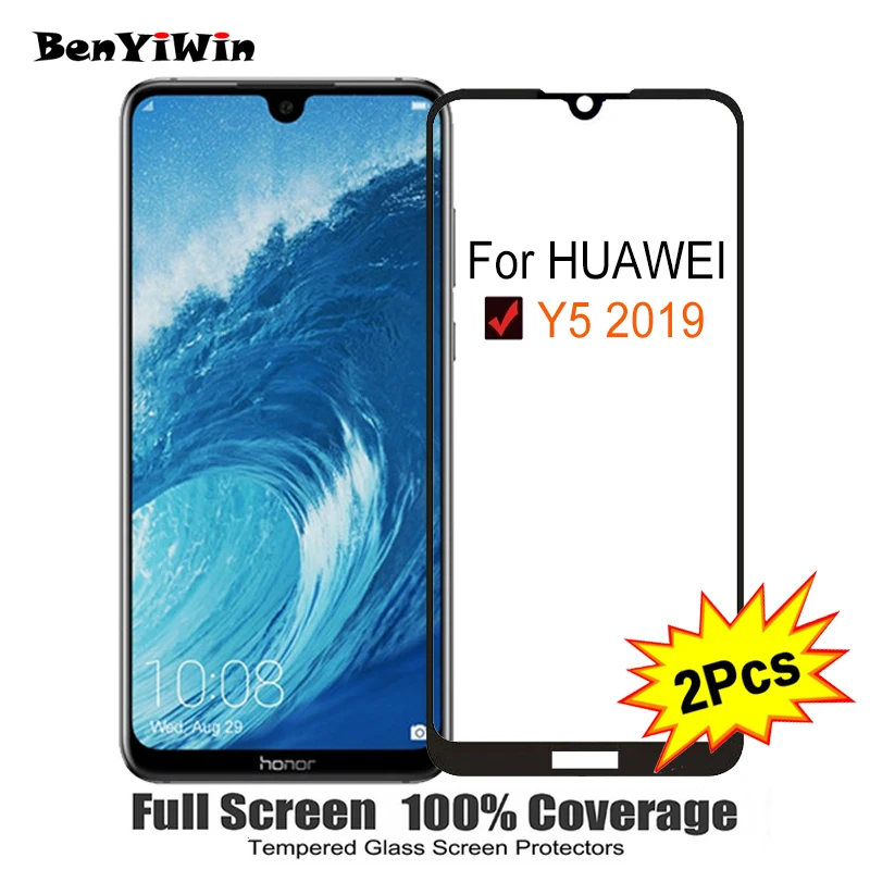 Защитное стекло закаленное для Huawei Y5 2019 5 71 Дюйма 9H y5 AMN LX9 LX1 2 шт.|Защитные стёкла и